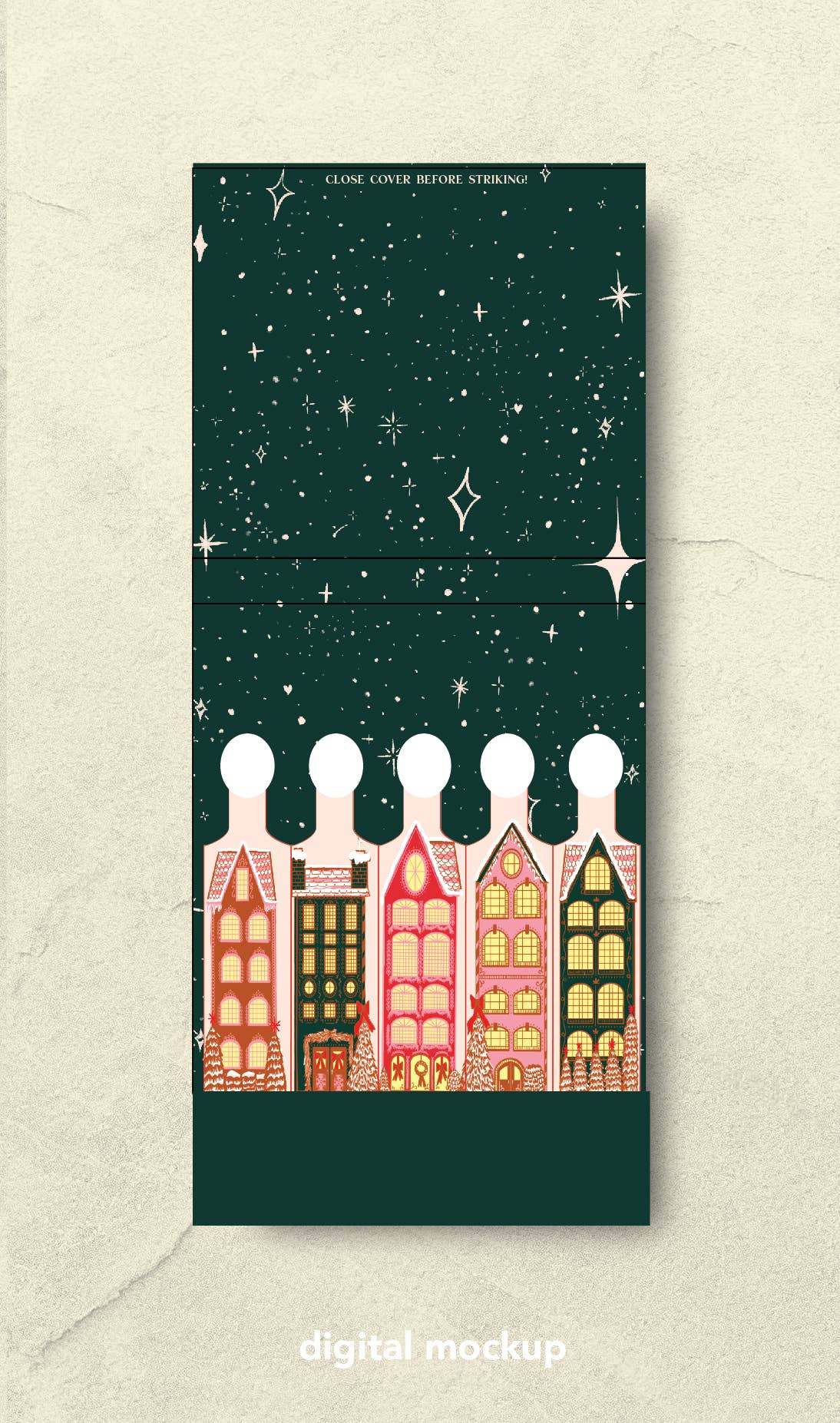 Wintry Village Printed Matchbook