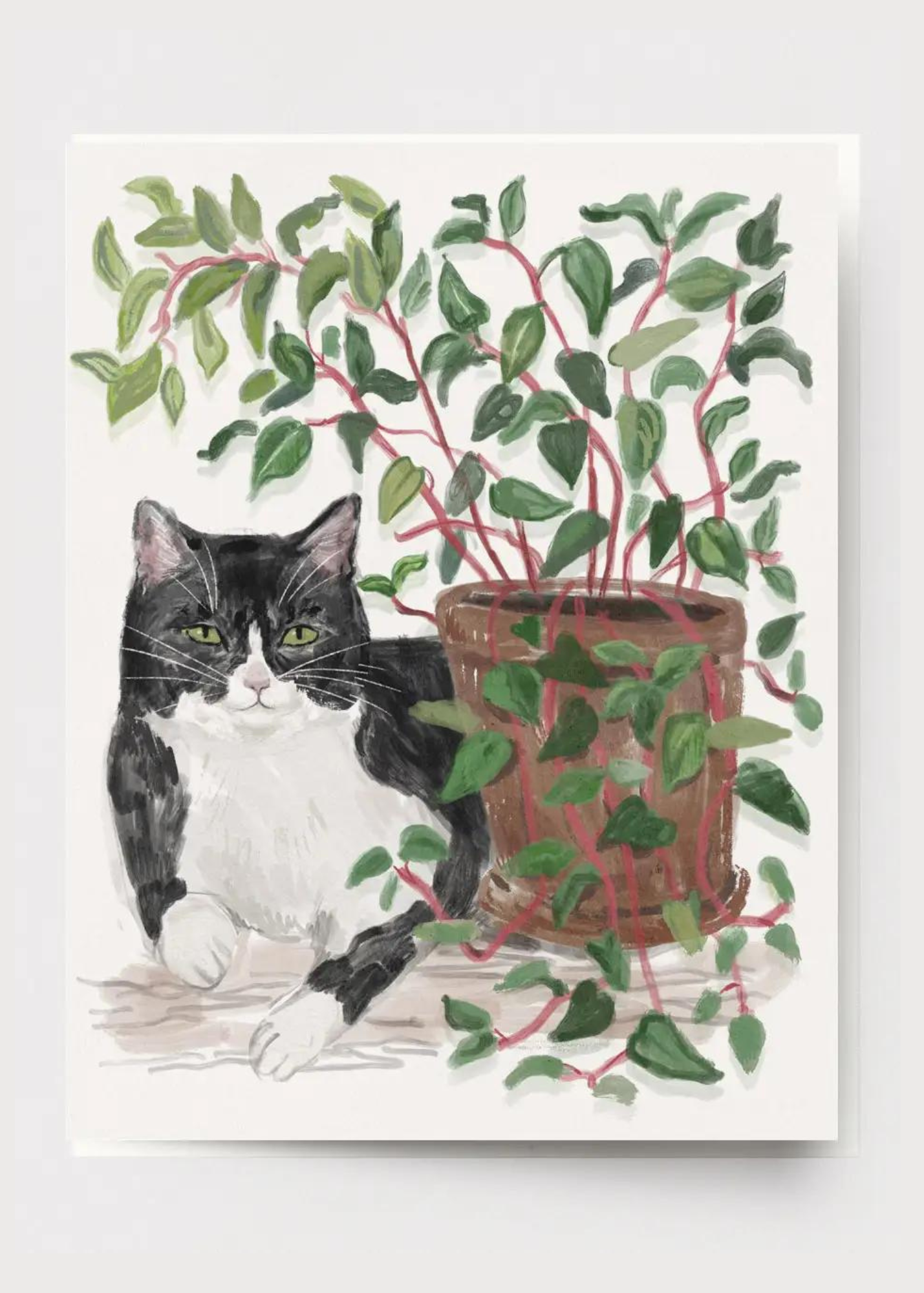 Houseplant Cat Card