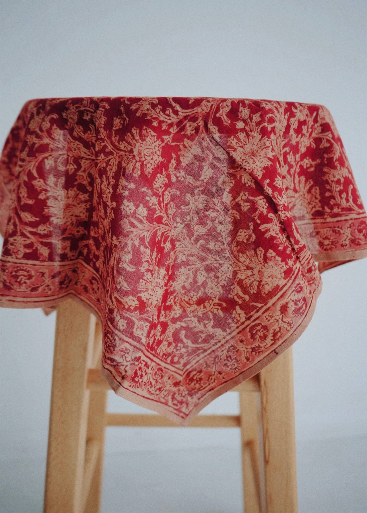 Kalamkari Cotton Bandana | Crimson Twist