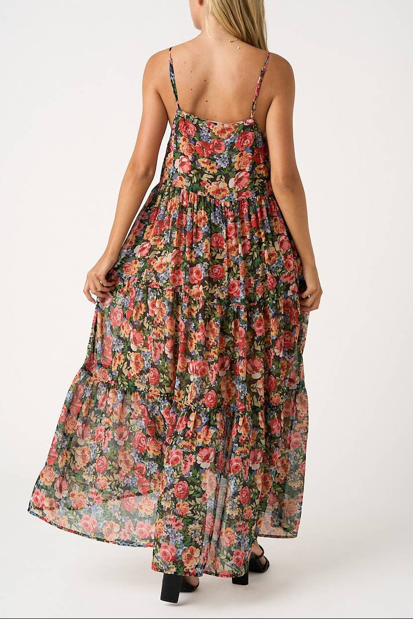 Sun Flare Floral Maxi Dress