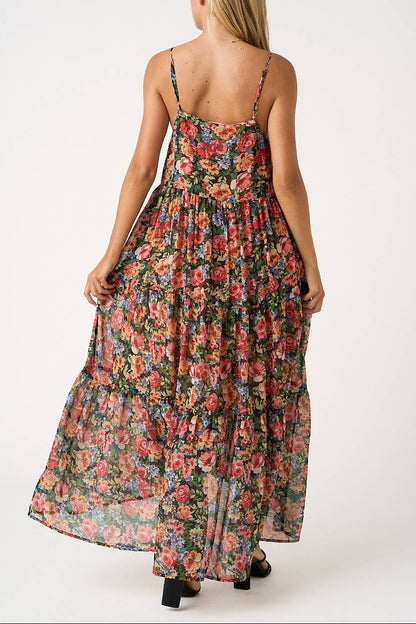 Sun Flare Floral Maxi Dress