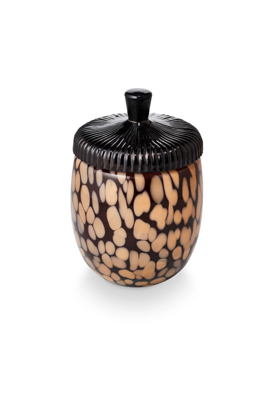 Midnight Pumpkin Glass Acorn Candle