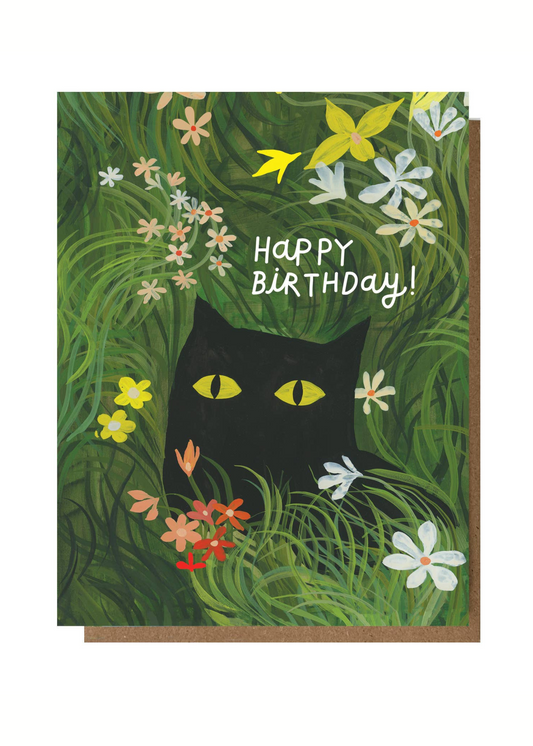 Flower Kitty Birthday Card