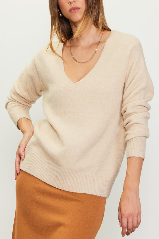 The Perfect V-Neck Sweater | Oatmeal