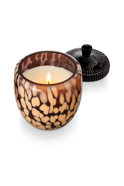 Midnight Pumpkin Glass Acorn Candle