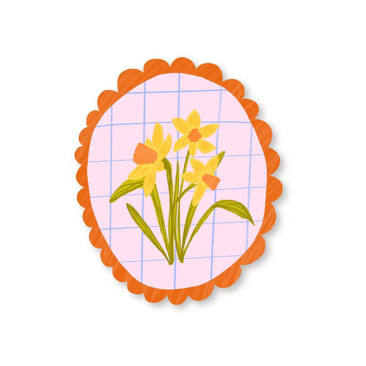 Scallop Framed Daffodil Sticker