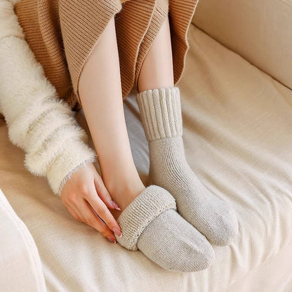 Thick Crew Socks | Beige