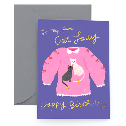 Cat Lady Birthday Card