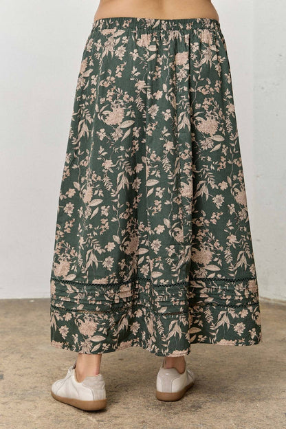 Florals + Lace Midi Skirt | Extended