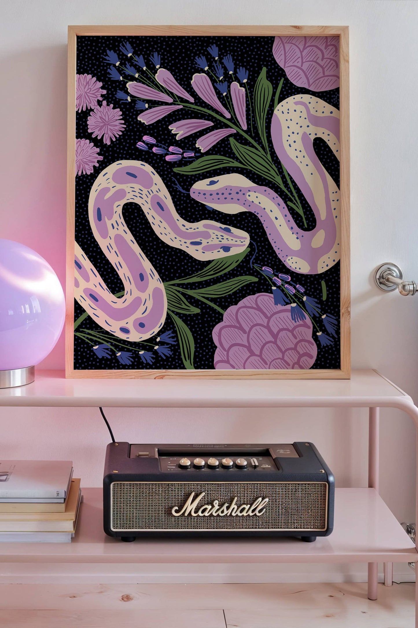 Twin Snakes Art Print | 8" x 10" Black