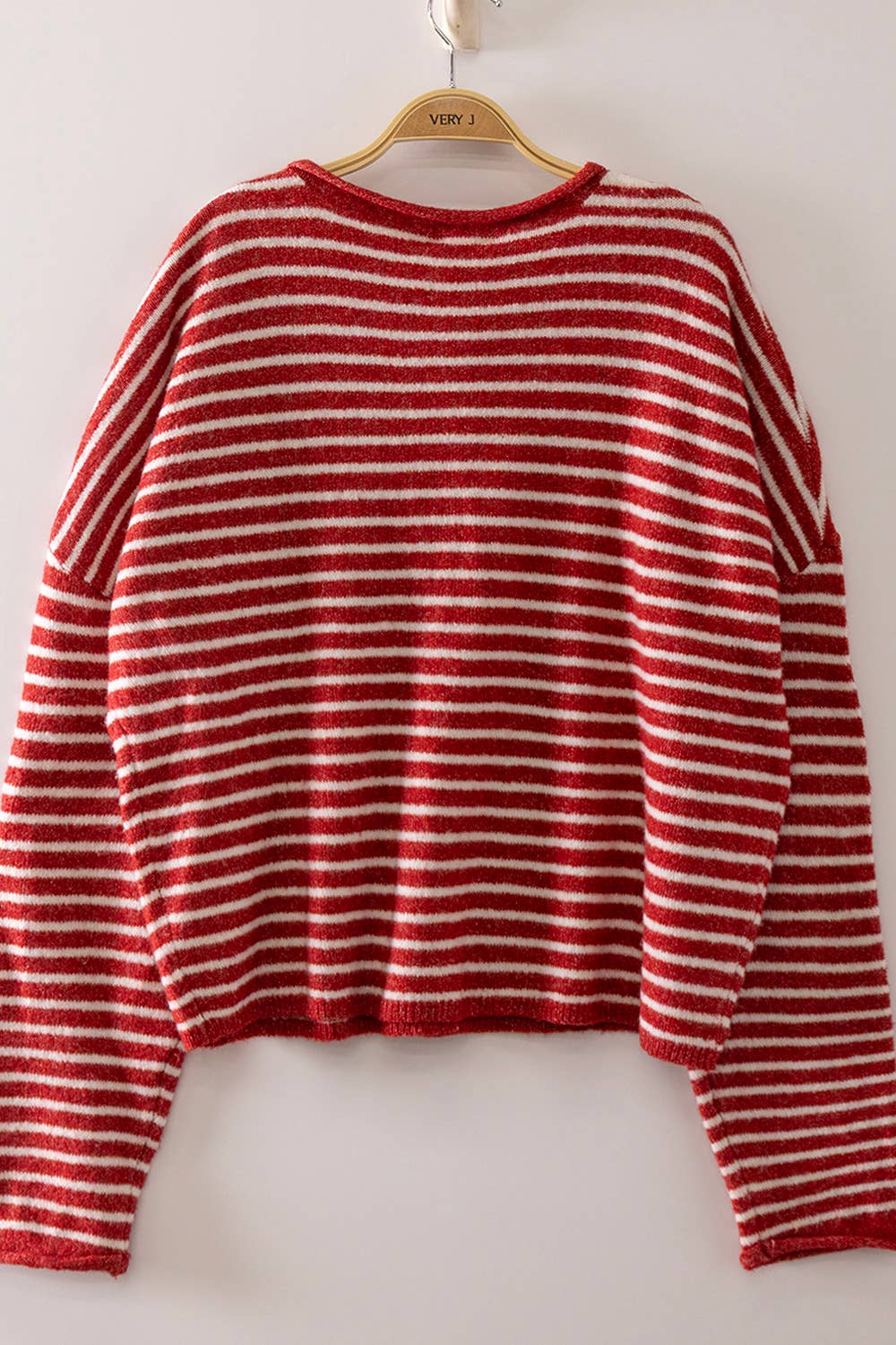 Piper Stripe Cardigan | Red