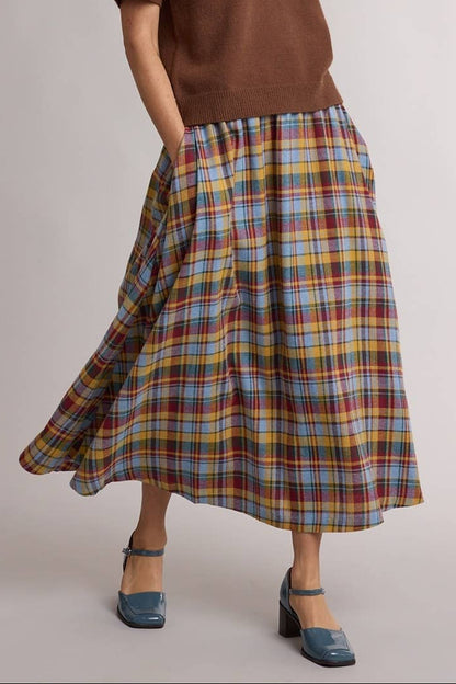 Plaid About You Midi Skirt