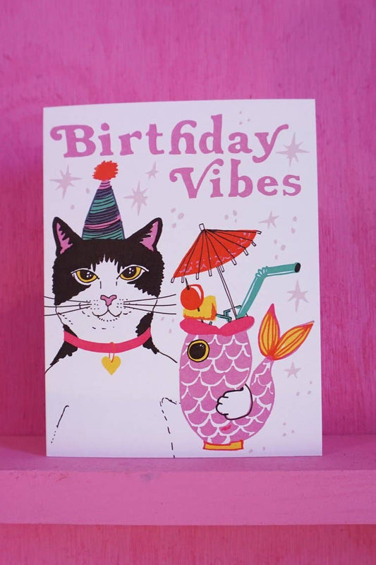 Birthday Vibes Tiki Drink Card