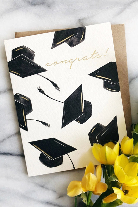 Grad Hats Congrats Card