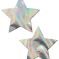 Silver Holographic Star Nipple Pasties