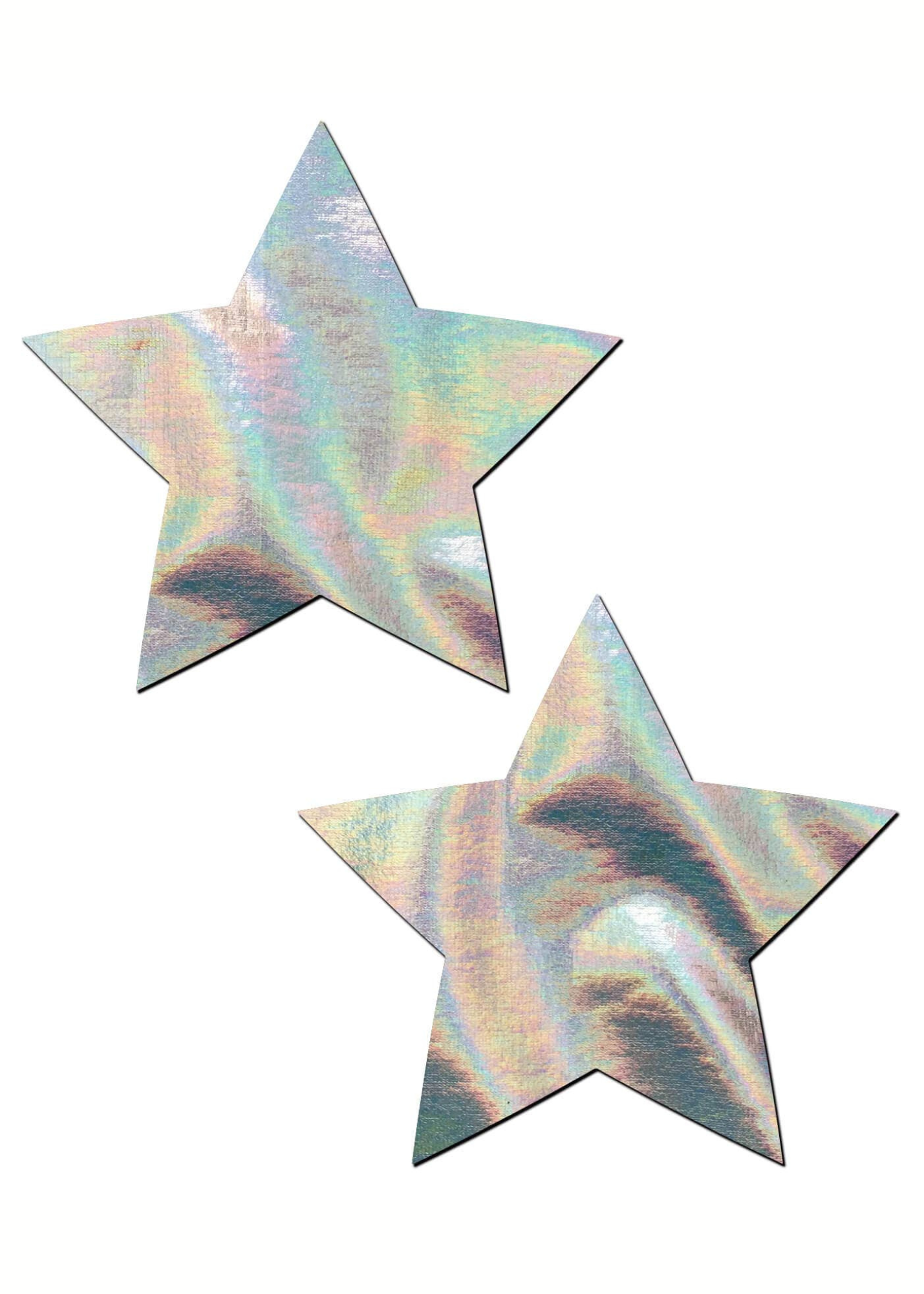 Silver Holographic Star Nipple Pasties