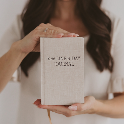 One Line A Day Fabric Journal | Tan