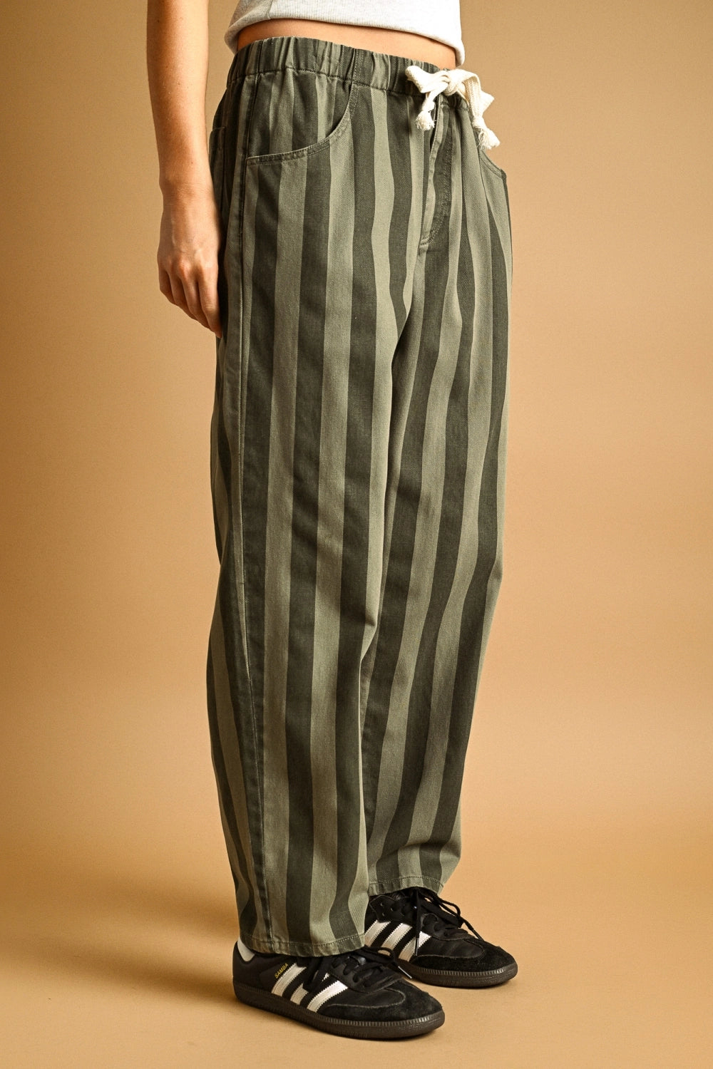 Summer Stripe Pants | Olive