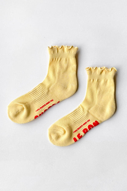 Ruffled Hugger Crew Socks | Vanilla