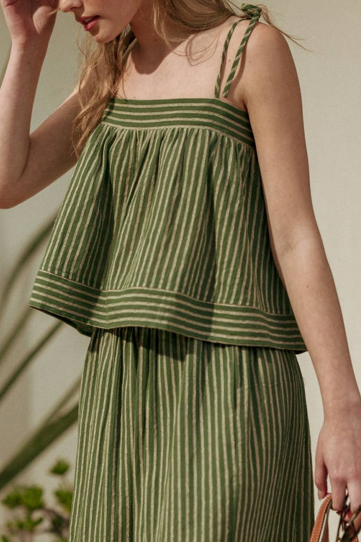 Boardwalk Stripe Top | Olive