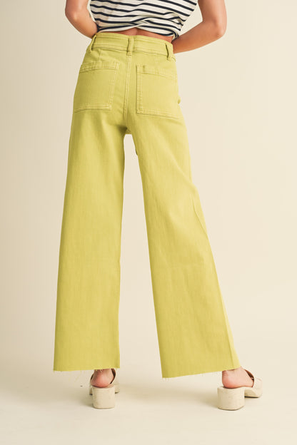 Straight Wide Leg Pants | Lime Squeeze
