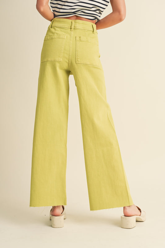 Straight Wide Leg Pants | Lime Squeeze
