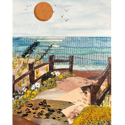 Coastal Art Card | Beach Bridge