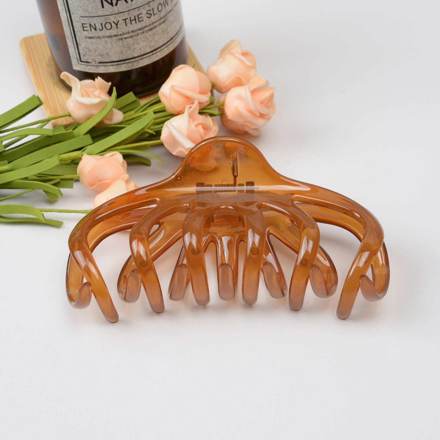 Transparent French Hair Claw | Amber