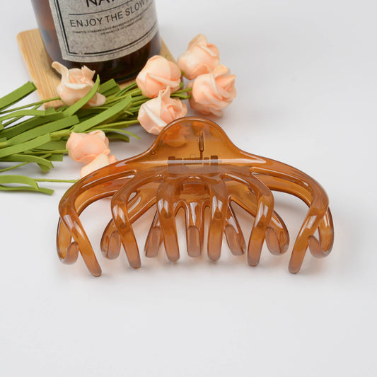Transparent French Hair Claw | Amber