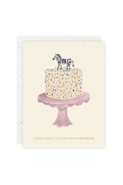 Zebra Cake Birthday Card