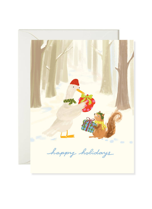 Woodland Gift Exchange Holiday Card