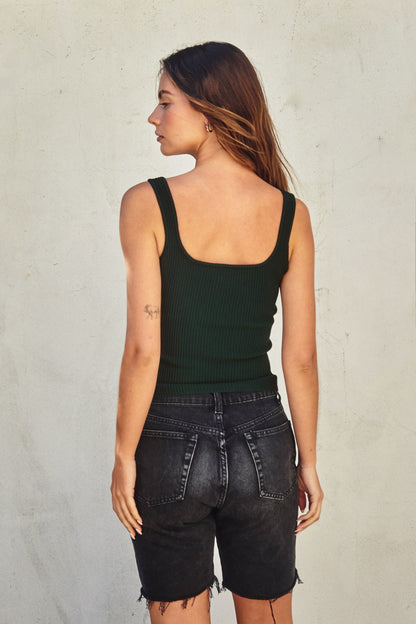 Fair + Square Knit Top | Dark Pine