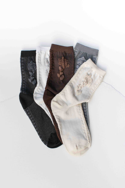 Rose Socks | Dark Brown