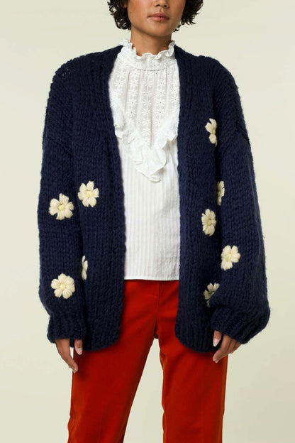 Flower Loose Knit Cardigan