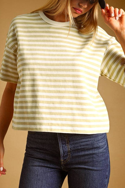 Ready Or Not Stripe Tee | Lemon