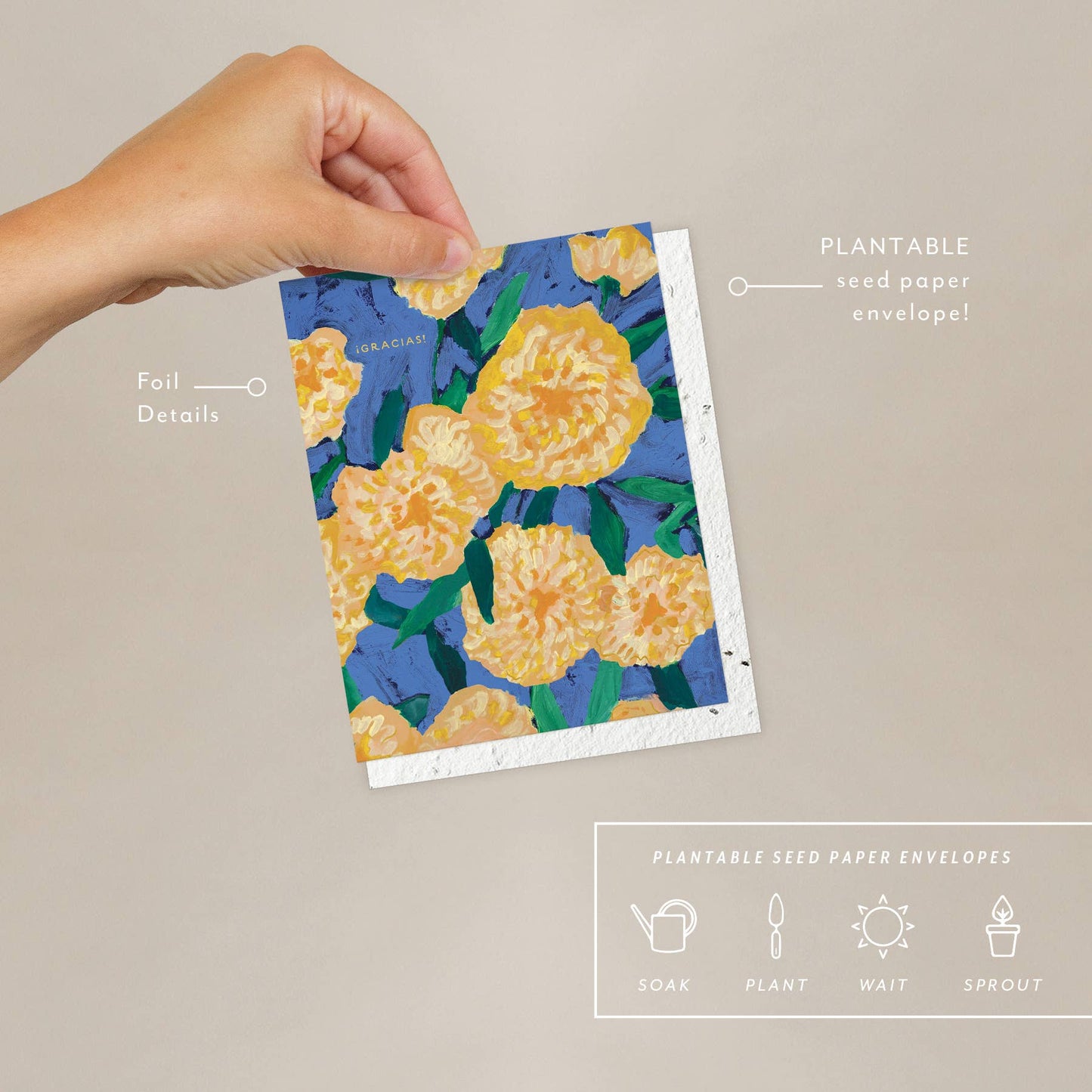 Bursts of Marigolds Thank You Card