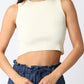 Cropped Sleeveless Knit Top | Cream