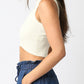 Cropped Sleeveless Knit Top | Cream