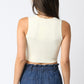 Cropped Sleeveless Knit Top | Cream