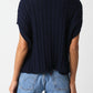 Slouchy Short Sleeve Sweater | Navy