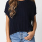 Slouchy Short Sleeve Sweater | Navy