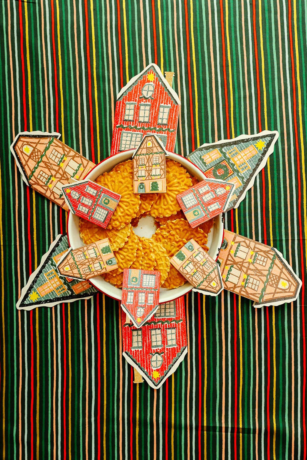 Red Cottage Die Cut Card