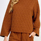 Quilted Long Sleeve Top | Rust