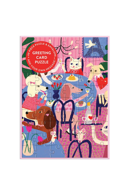 Paws for Love Greeting Card | 60 Piece Puzzle