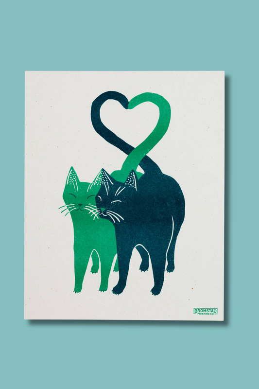 Love Cats Risograph Print