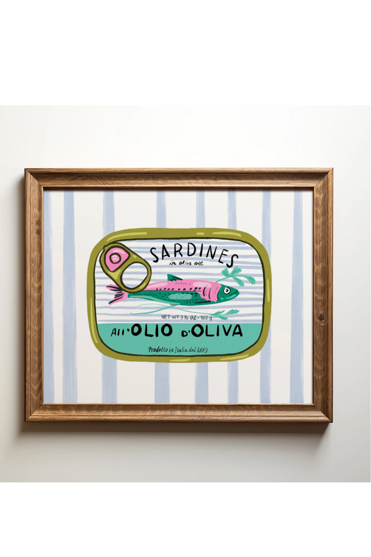 Sardine Can with Stripes Giclée Art Print | 8" x 10"