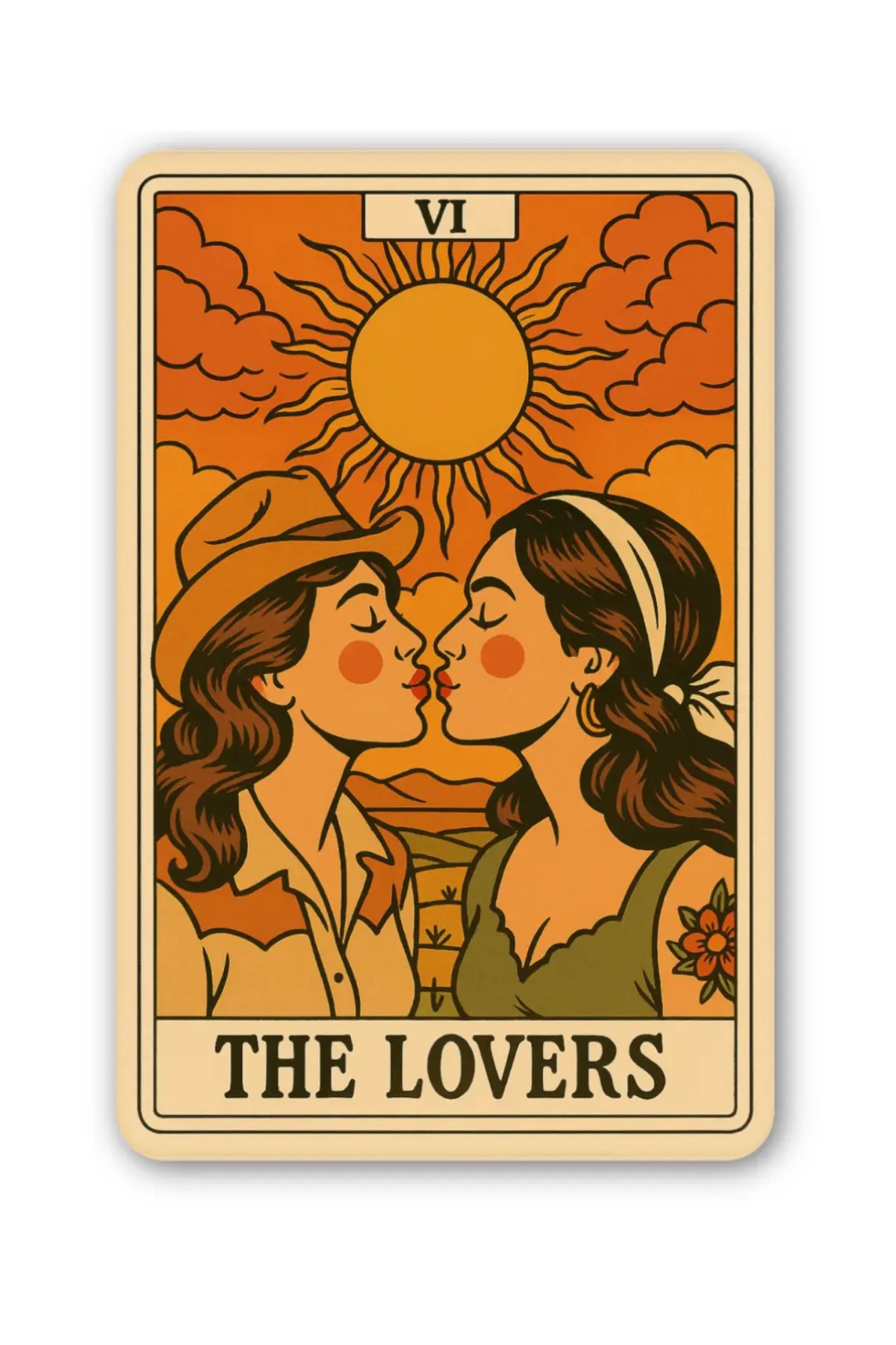 The Lovers Tarot Sticker | Western Romance
