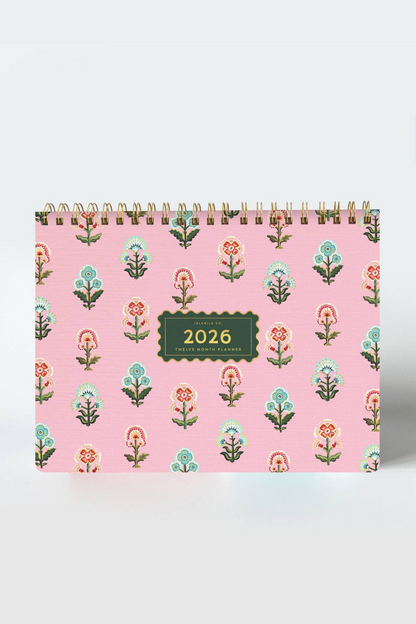 2026 Desktop Planner | Block Print Floral