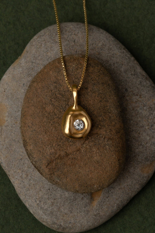 Pebble Necklace | Clear CZ