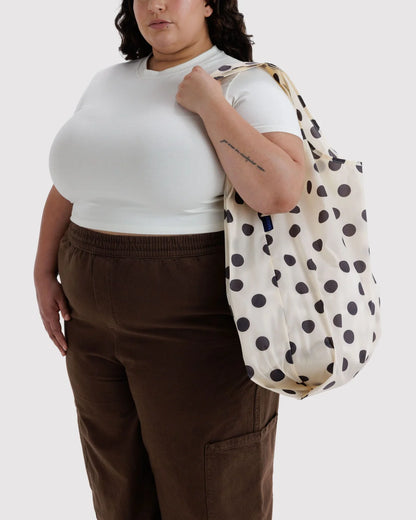 Big BAGGU | Cream and Black Polka Dot